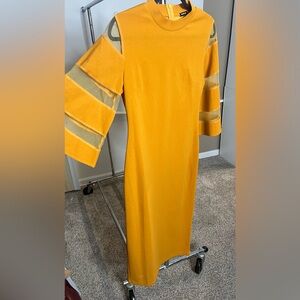 SHEIN Yellow Bell Sleeve Dress